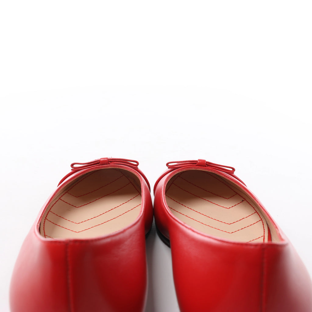 Gucci GG Marmont Leather Ballet Flat in Red 680878, Size EU 37.5