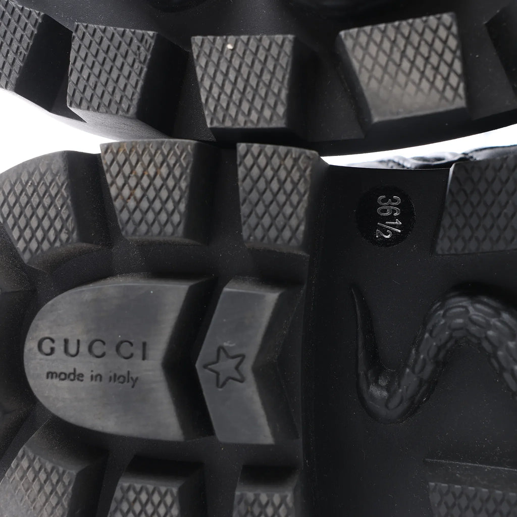 Gucci GG Marmont Leather Ankle Boots in Black 628855, Size EU 36.5