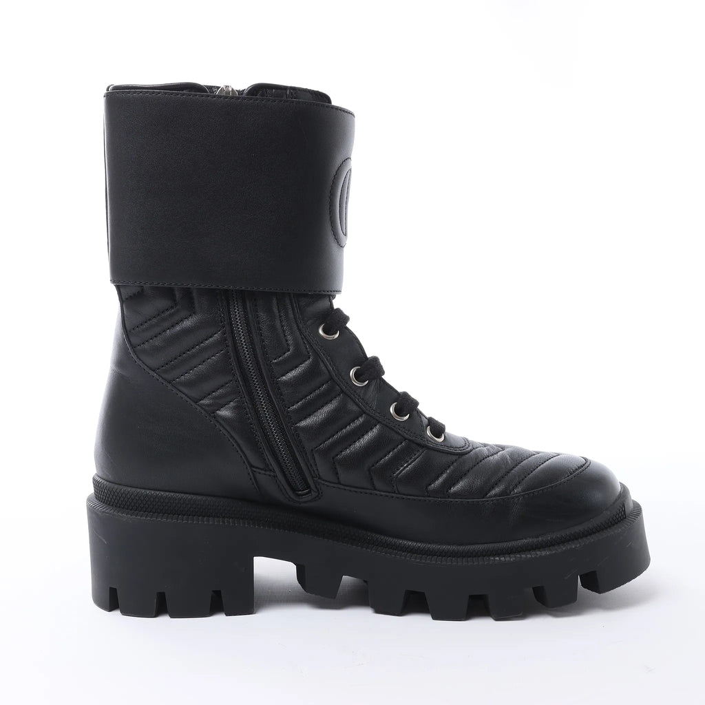 Gucci GG Marmont Leather Ankle Boots in Black 628855, Size EU 36.5