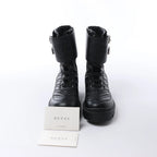 Gucci GG Marmont Leather Ankle Boots in Black 628855, Size EU 36.5