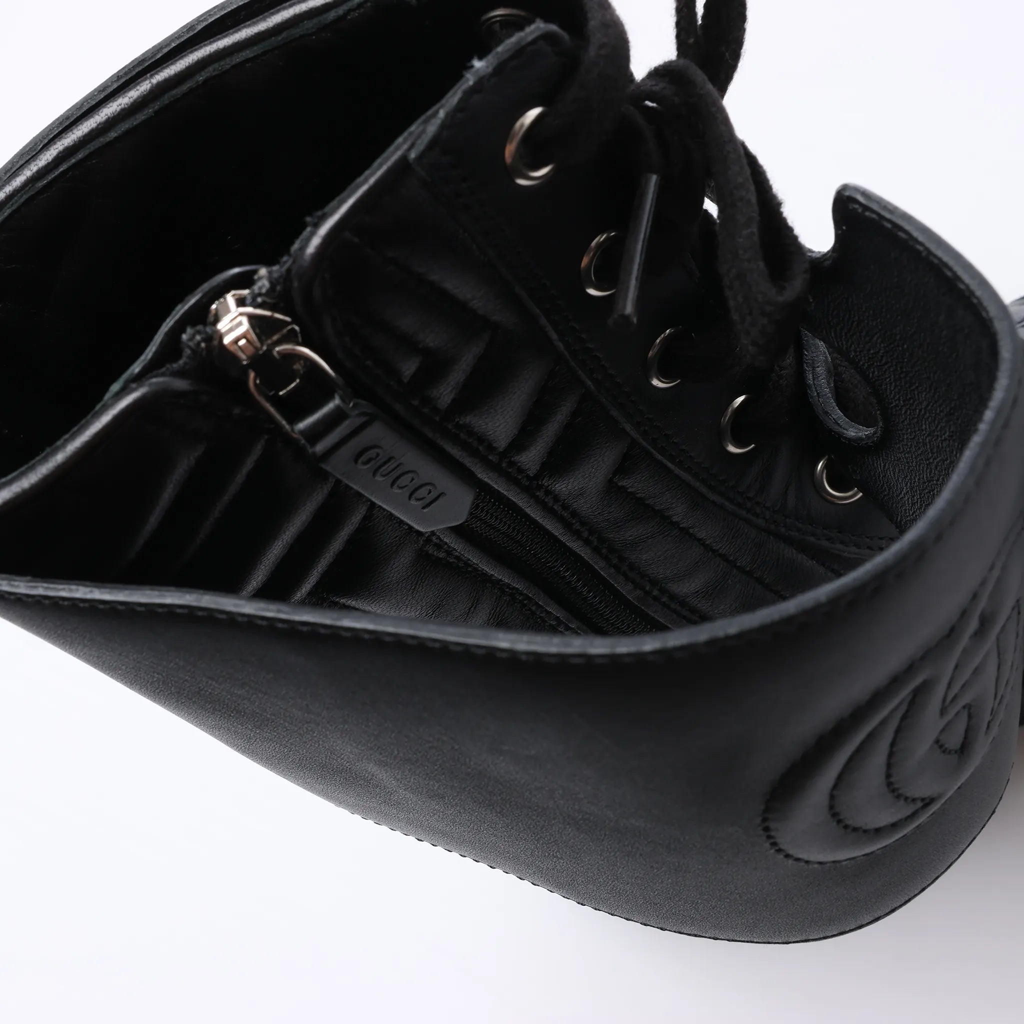 Gucci GG Marmont Leather Ankle Boots in Black 628855, Size EU 36.5