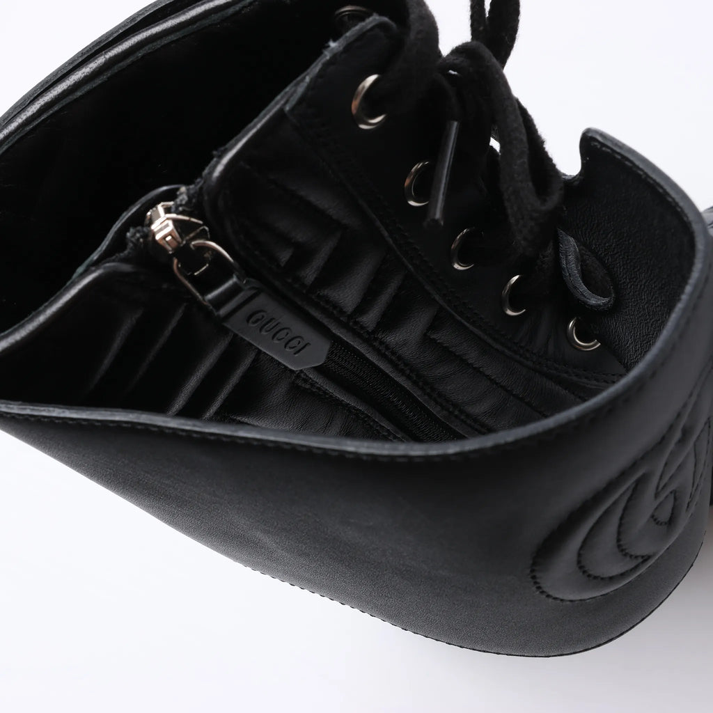 Gucci GG Marmont Leather Ankle Boots in Black 628855, Size EU 36.5