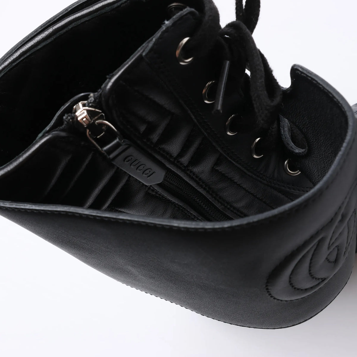 Gucci GG Marmont Leather Ankle Boots in Black 628855, Size EU 36.5