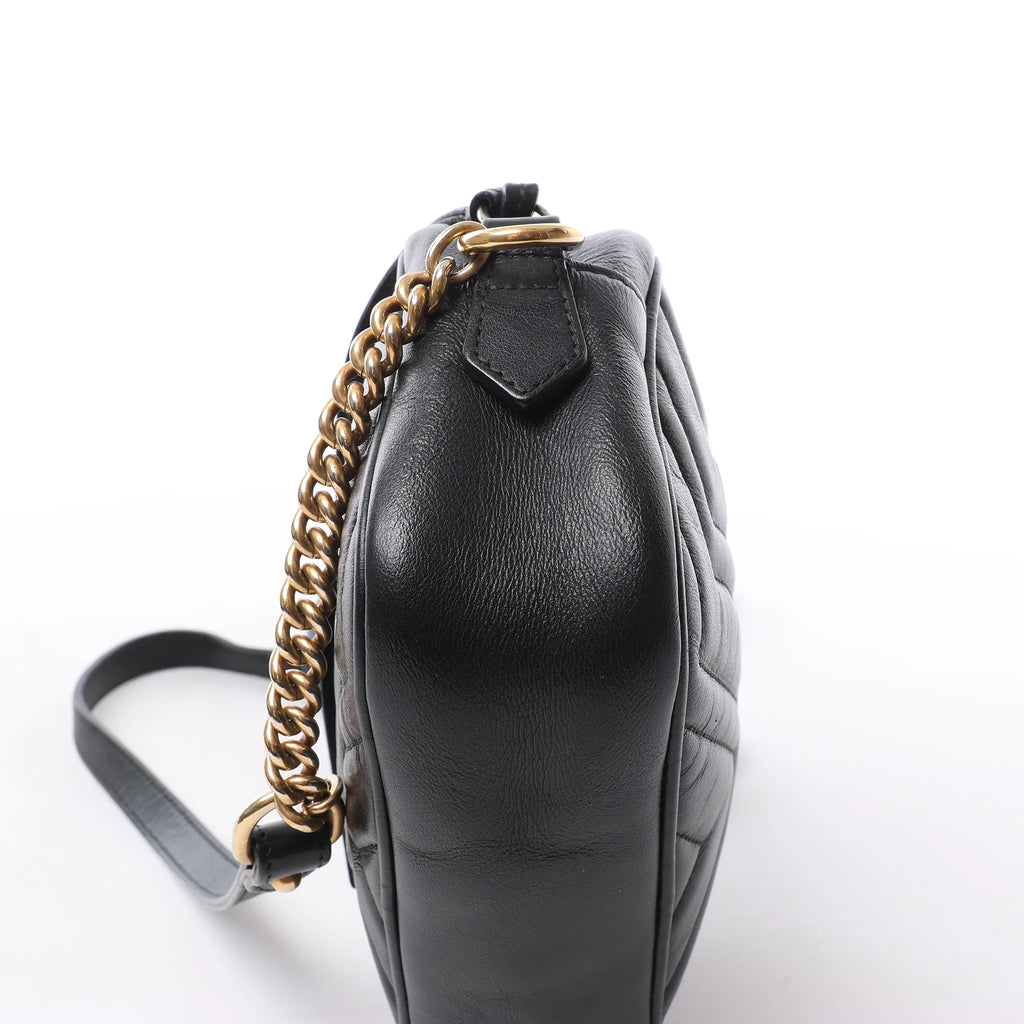 Gucci GG Marmont Leather Crossbody Bag in Black