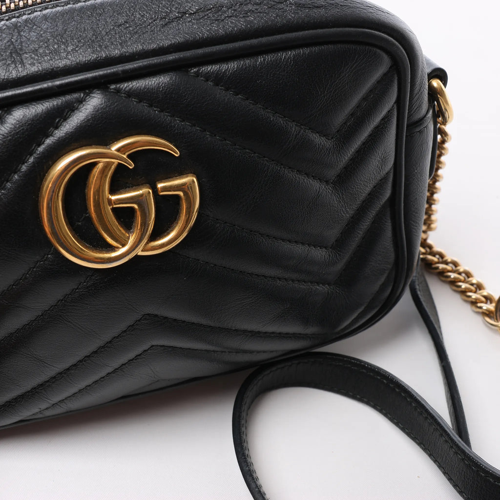 Gucci GG Marmont Leather Crossbody Bag in Black