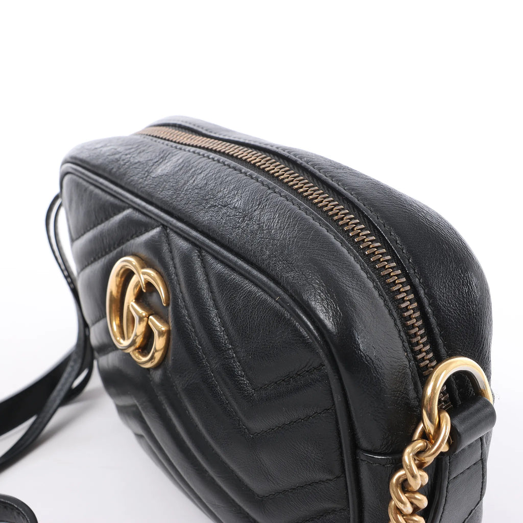 Gucci GG Marmont Leather Crossbody Bag in Black