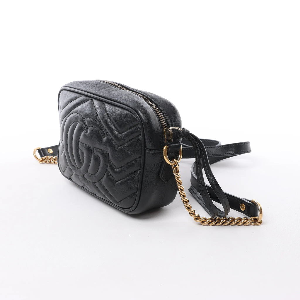 Gucci GG Marmont Leather Crossbody Bag in Black
