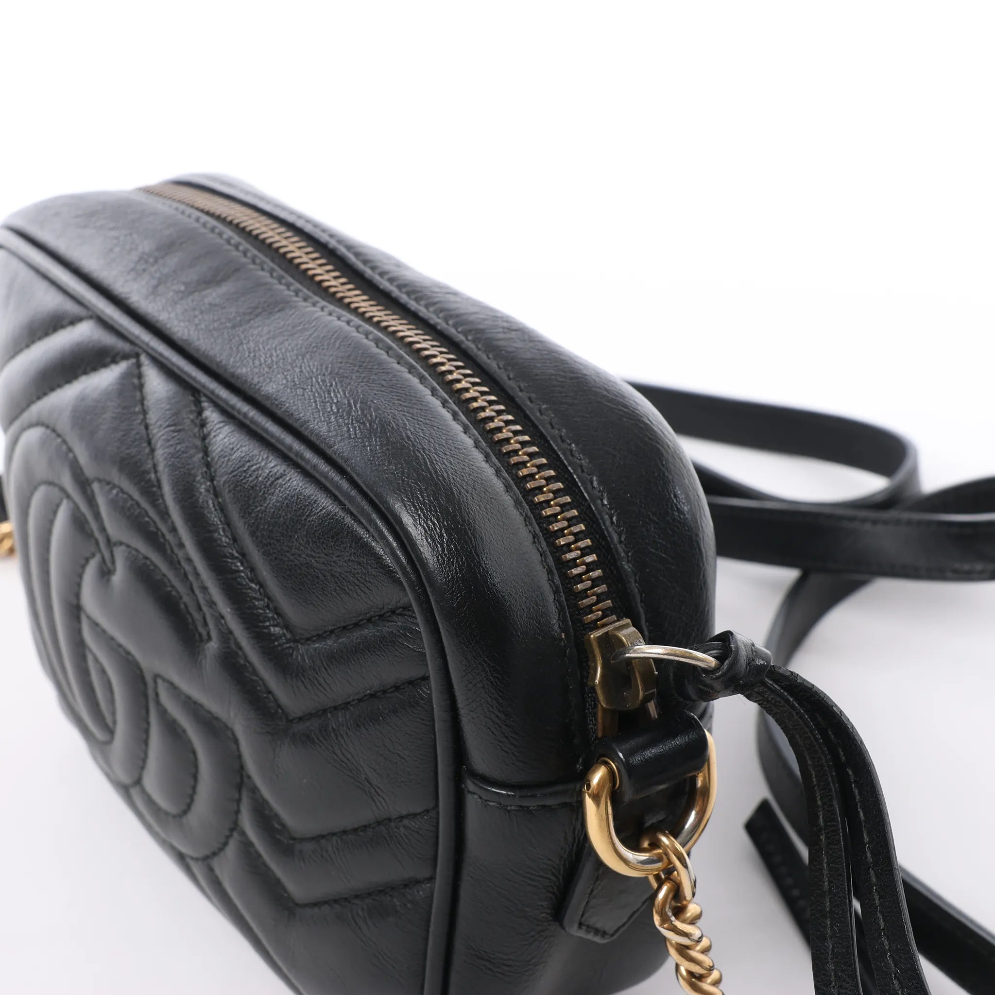 Gucci GG Marmont Leather Crossbody Bag in Black