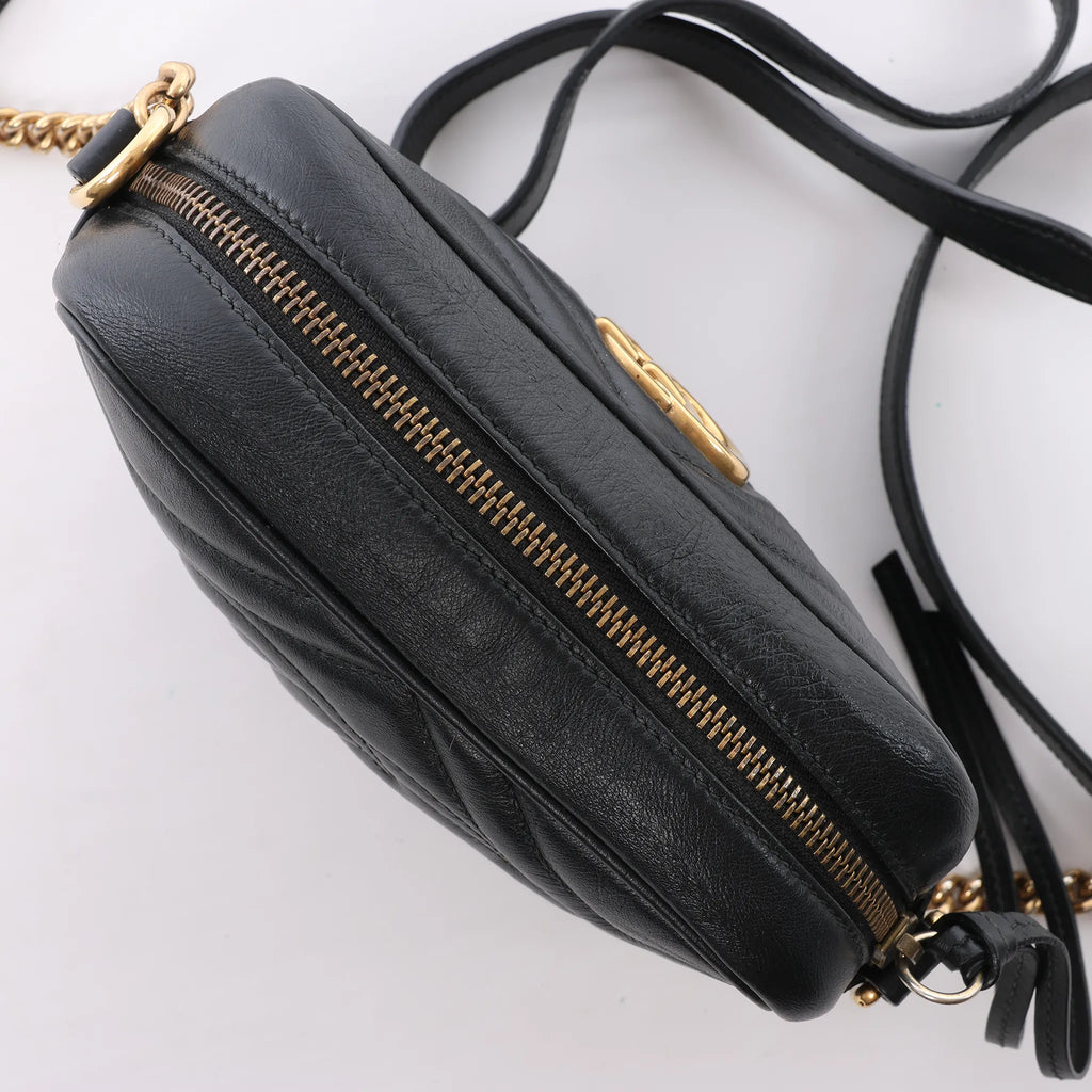 Gucci GG Marmont Leather Crossbody Bag in Black