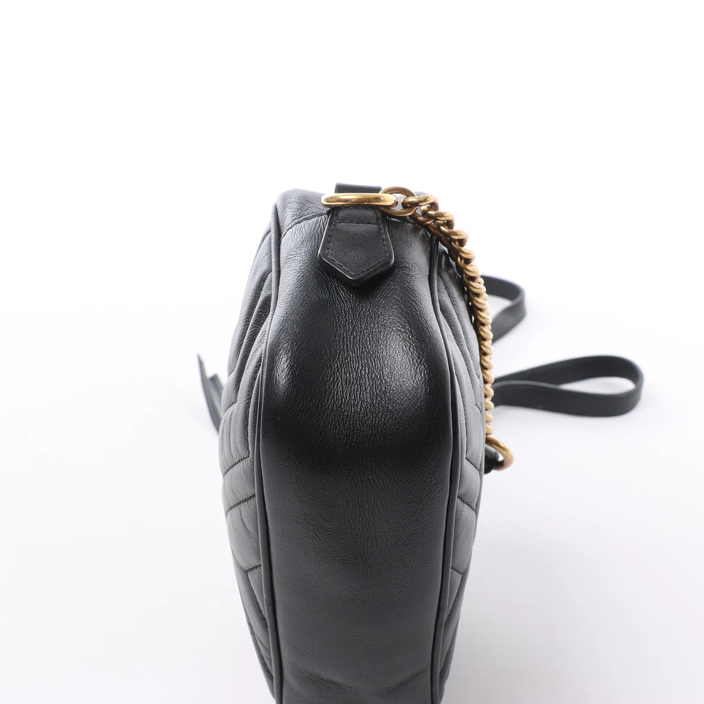 Gucci GG Marmont Leather Crossbody Bag in Black