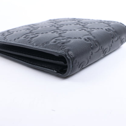 Gucci Guccissima 212185 Leather Compact Wallet in Black