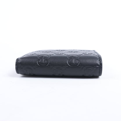 Gucci Guccissima 212185 Leather Compact Wallet in Black