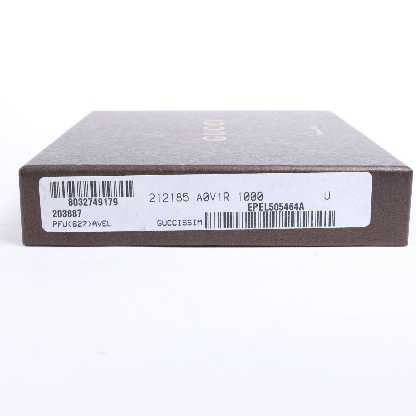 Portefeuille compact en cuir noir Gucci Guccissima 212185