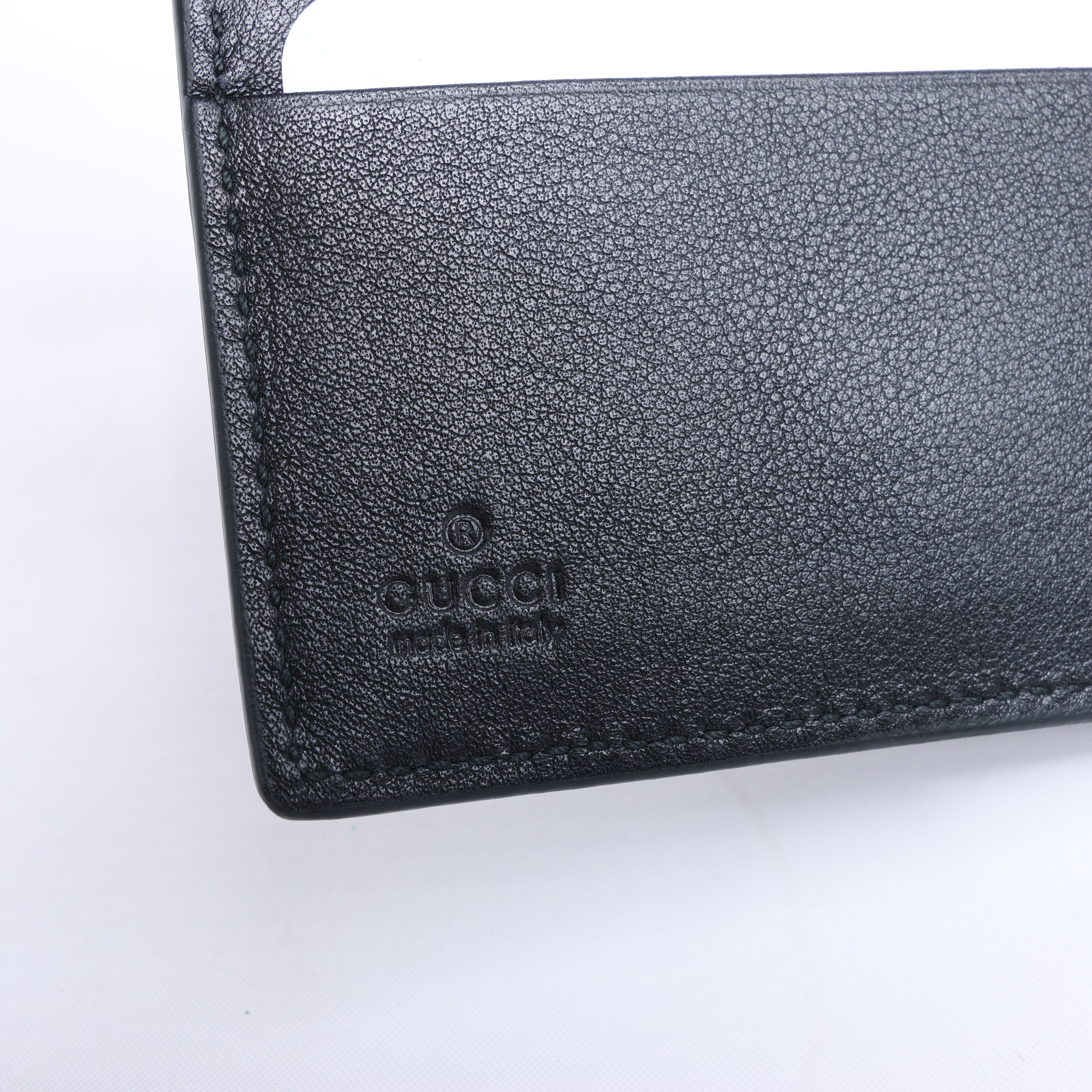 Gucci Guccissima 212185 Leather Compact Wallet in Black