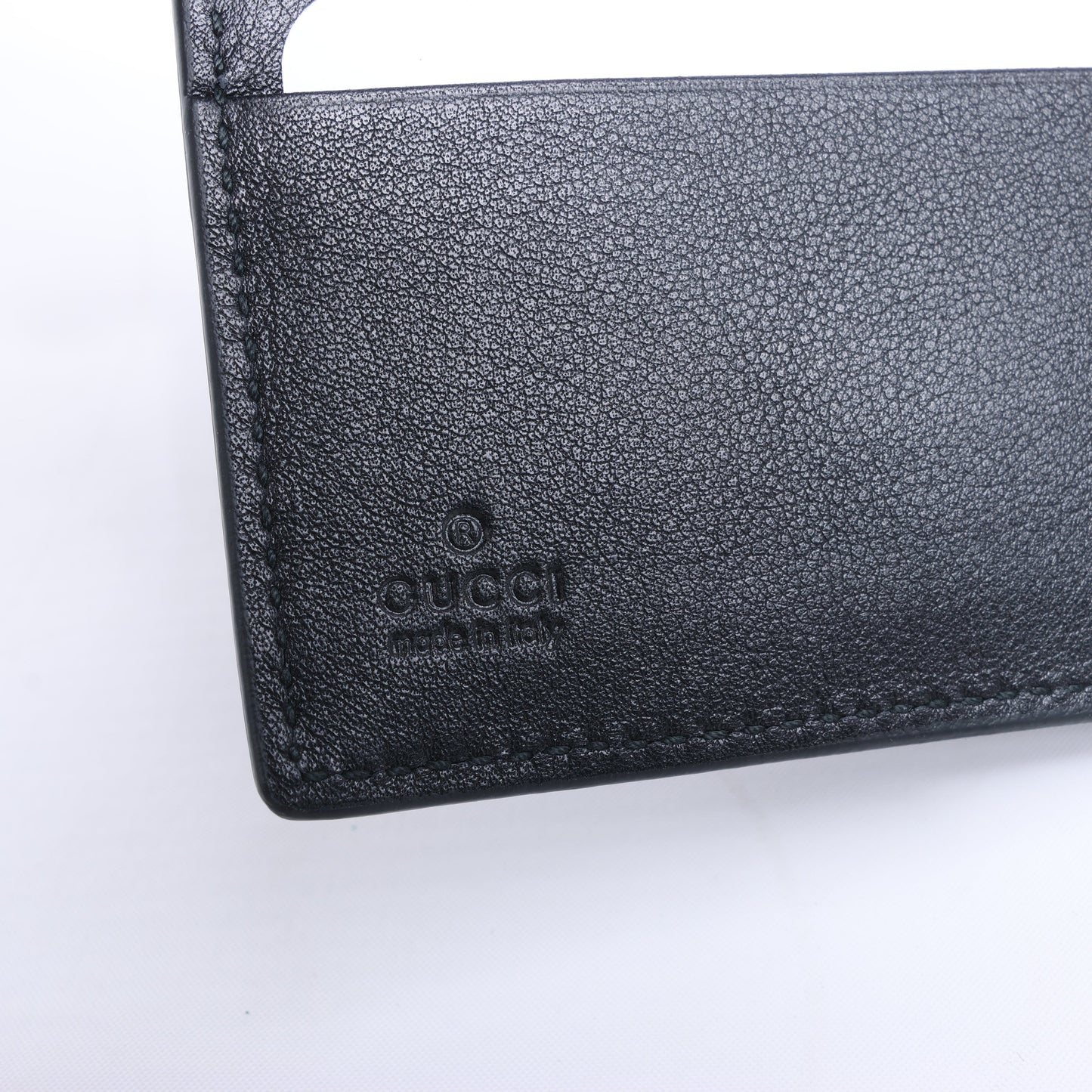 Gucci Guccissima 212185 Leather Compact Wallet in Black