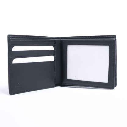 Portefeuille compact en cuir noir Gucci Guccissima 212185