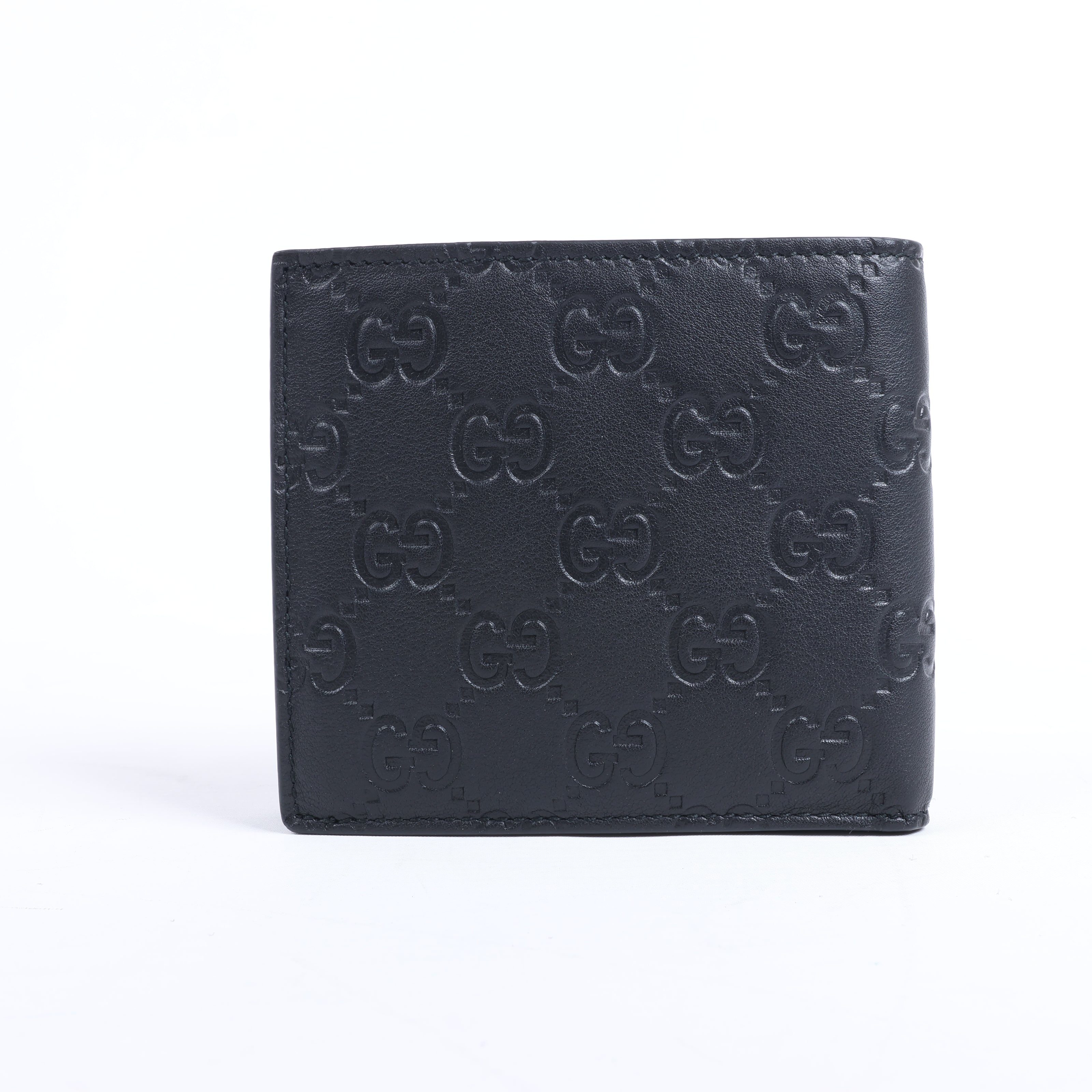 Gucci Guccissima 212185 Leather Compact Wallet in Black