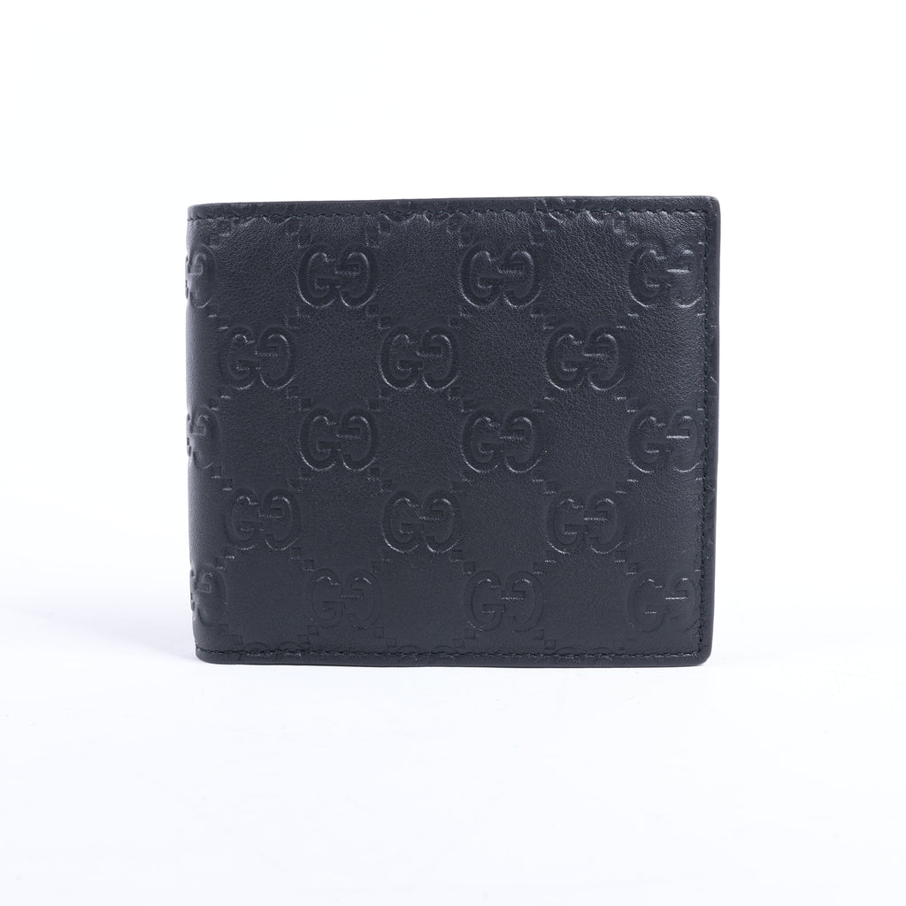 Gucci Guccissima 212185 Leather Compact Wallet in Black