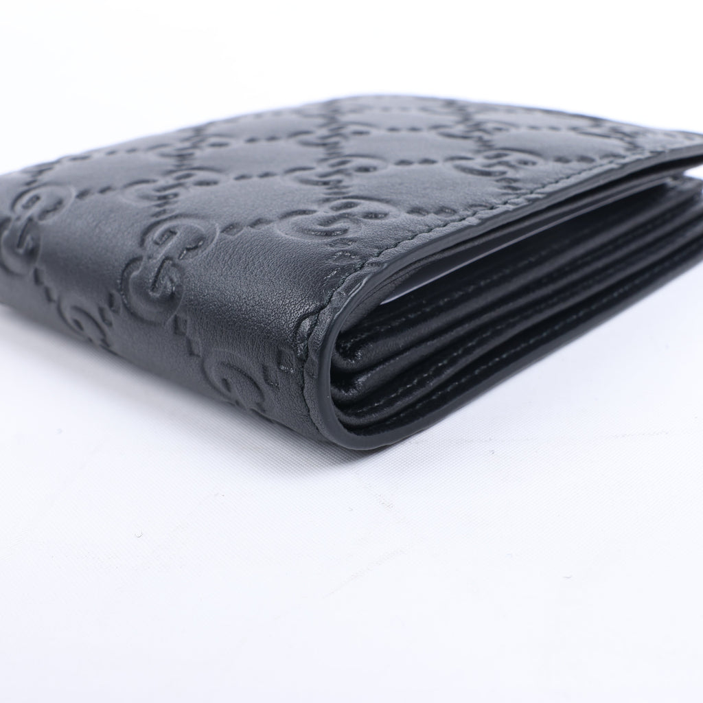 Gucci Guccissima 212185 Leather Compact Wallet in Black