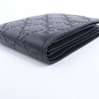 Gucci Guccissima 212185 Leather Compact Wallet in Black