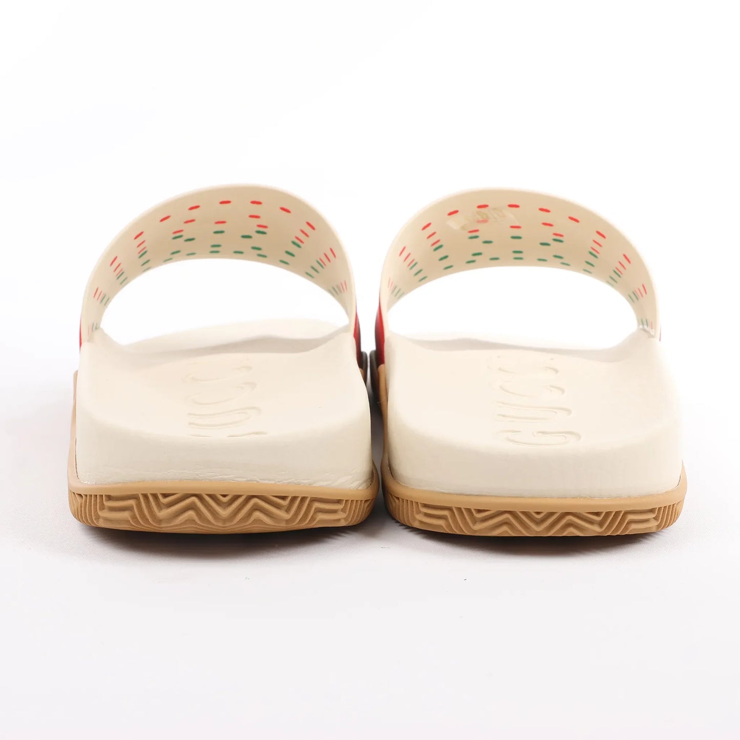 Gucci Interlocking G Rubber Sandals in Ivory 655265, Size 44 EU