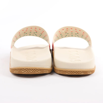 Gucci Interlocking G Rubber Sandals in Ivory 655265, Size 44 EU