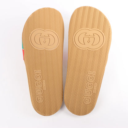 Gucci Interlocking G Rubber Sandals in Ivory 655265, Size 44 EU