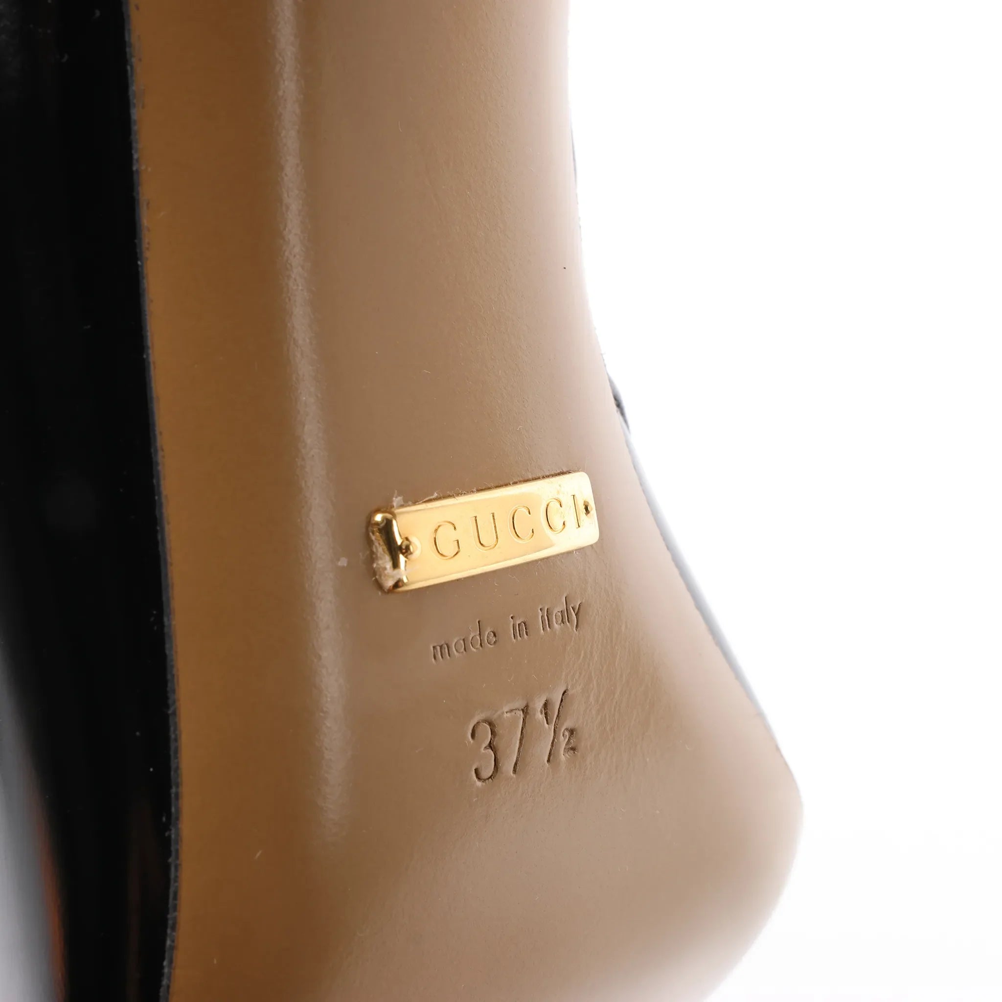 Gucci Slingback Leather Strap Pumps in Black x Red 740058, Size 37.5 EU