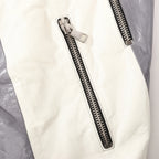 Gucci Litriang Leather Biker Jacket in Metallic Gray x White x Black, 48 IT