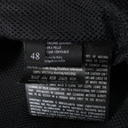 Gucci Litriang Leather Biker Jacket in Metallic Gray x White x Black, 48 IT