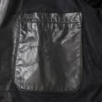 Gucci Litriang Leather Biker Jacket in Metallic Gray x White x Black, 48 IT