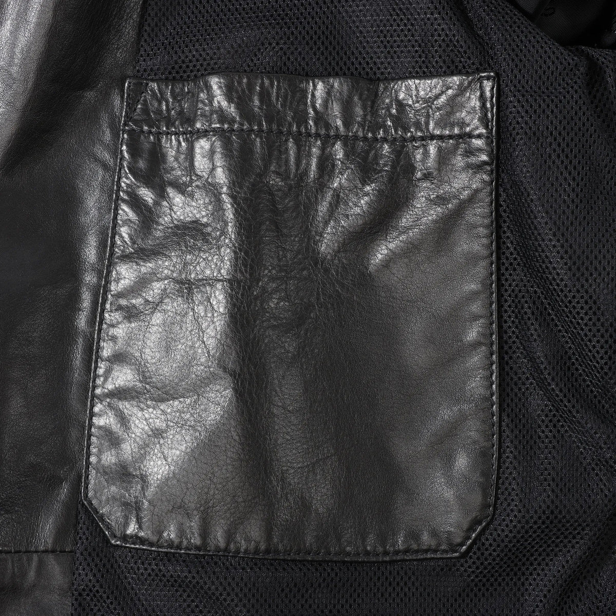 Gucci Litriang Leather Biker Jacket in Metallic Gray x White x Black, 48 IT
