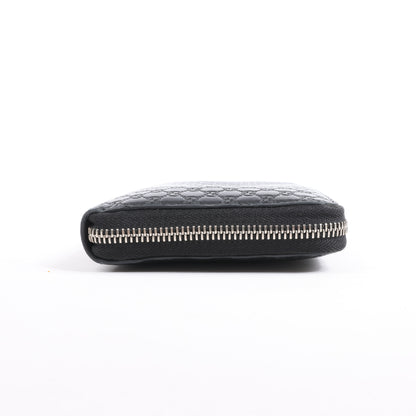 Grand portefeuille zippé Gucci Microguccissima noir