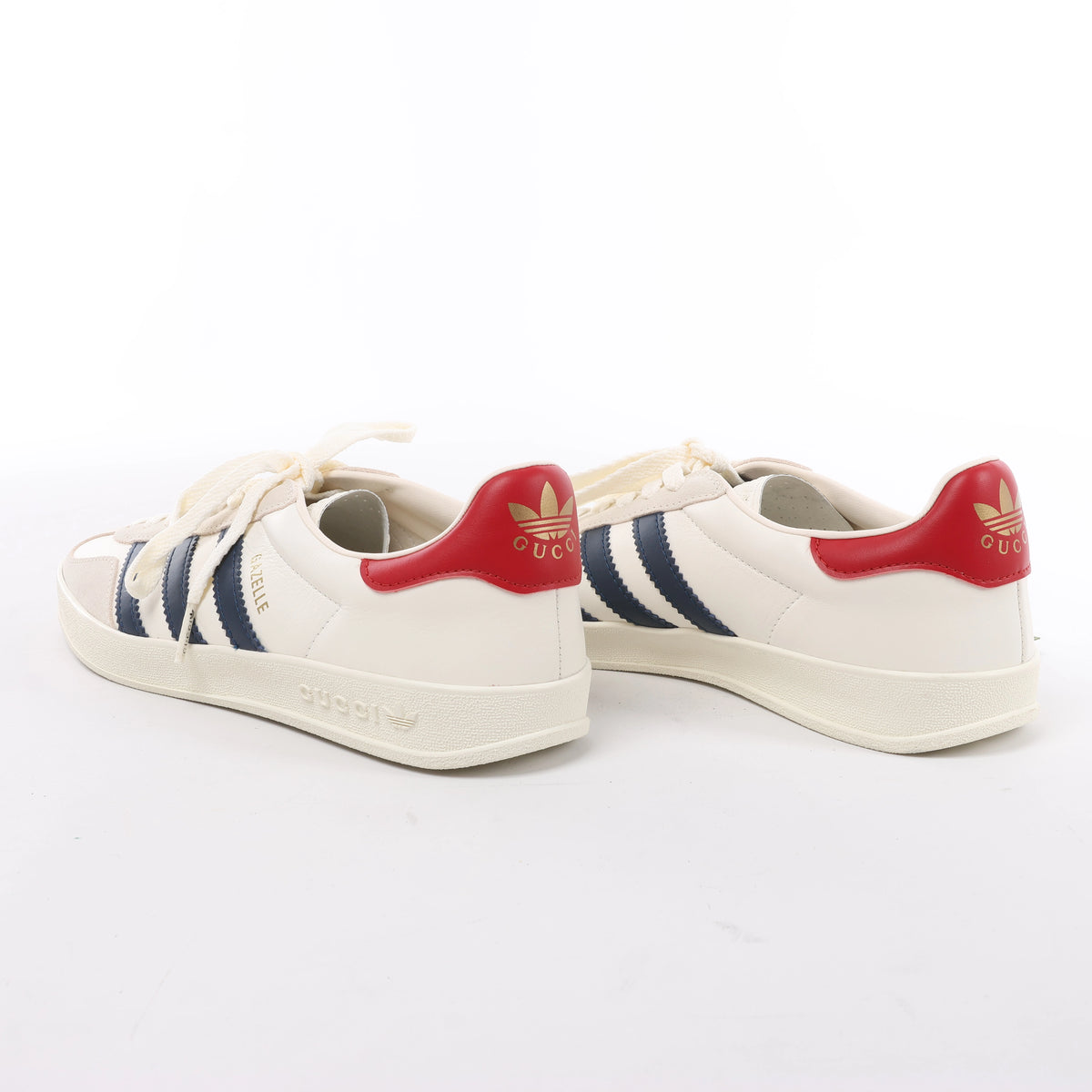Gucci x Adidas Gazelle Leather Sneakers in White HQ8849, Size EU 40