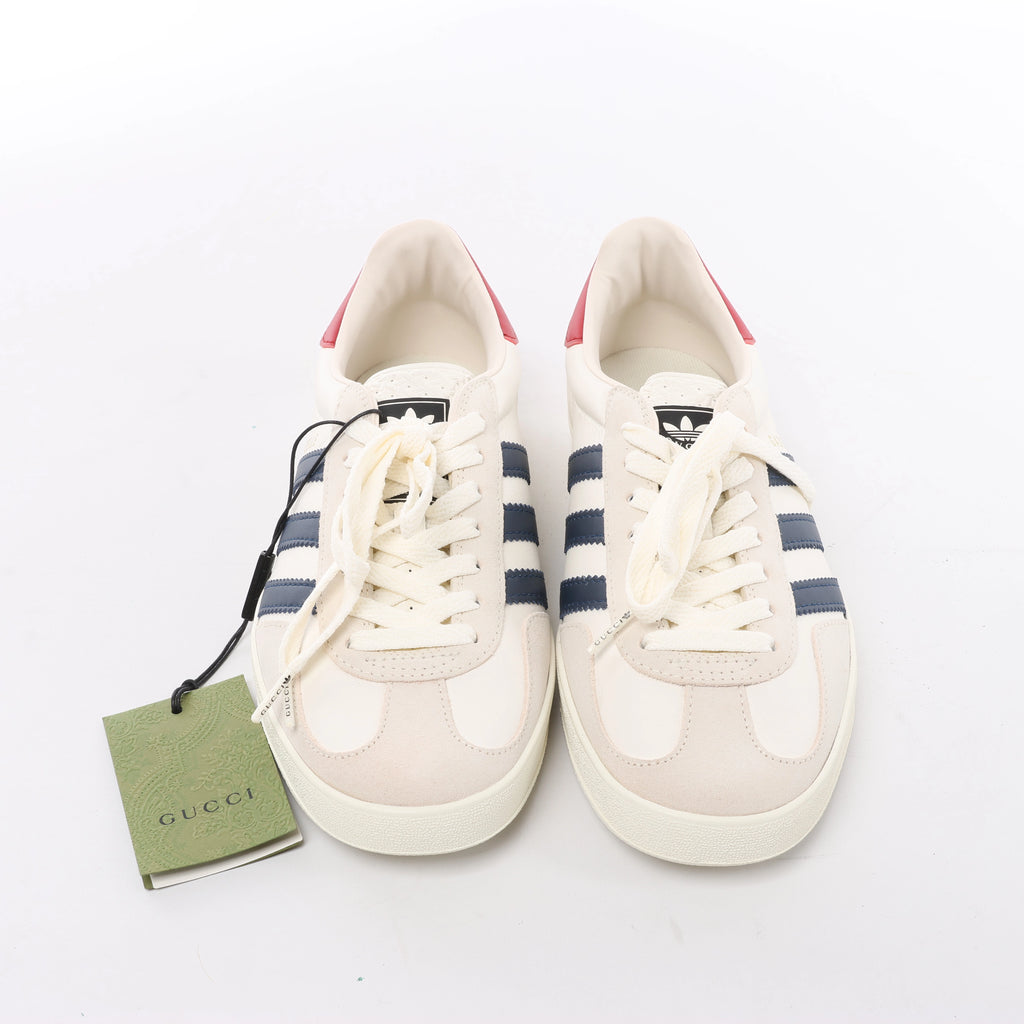 Gucci x Adidas Gazelle Leather Sneakers in White HQ8849, Size EU 40
