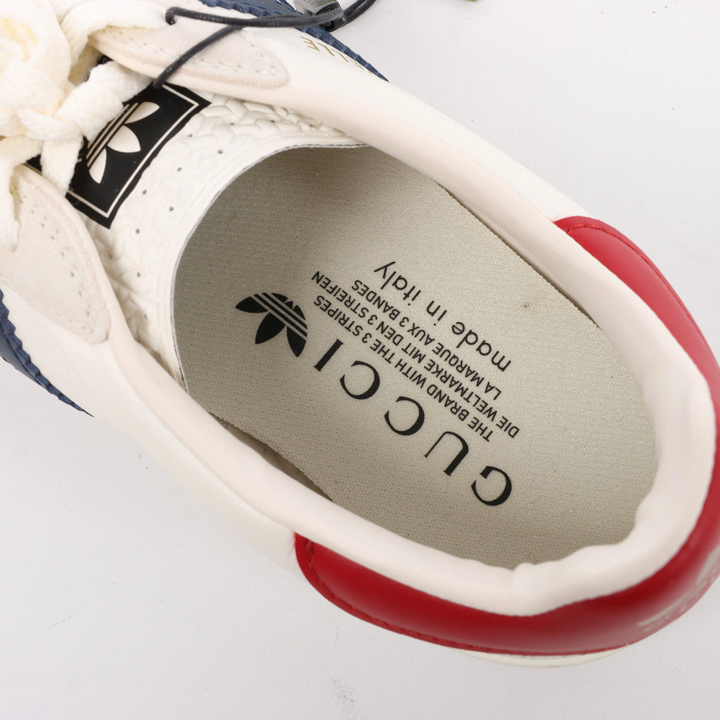 Gucci x Adidas Gazelle Leather Sneakers in White HQ8849, Size EU 40