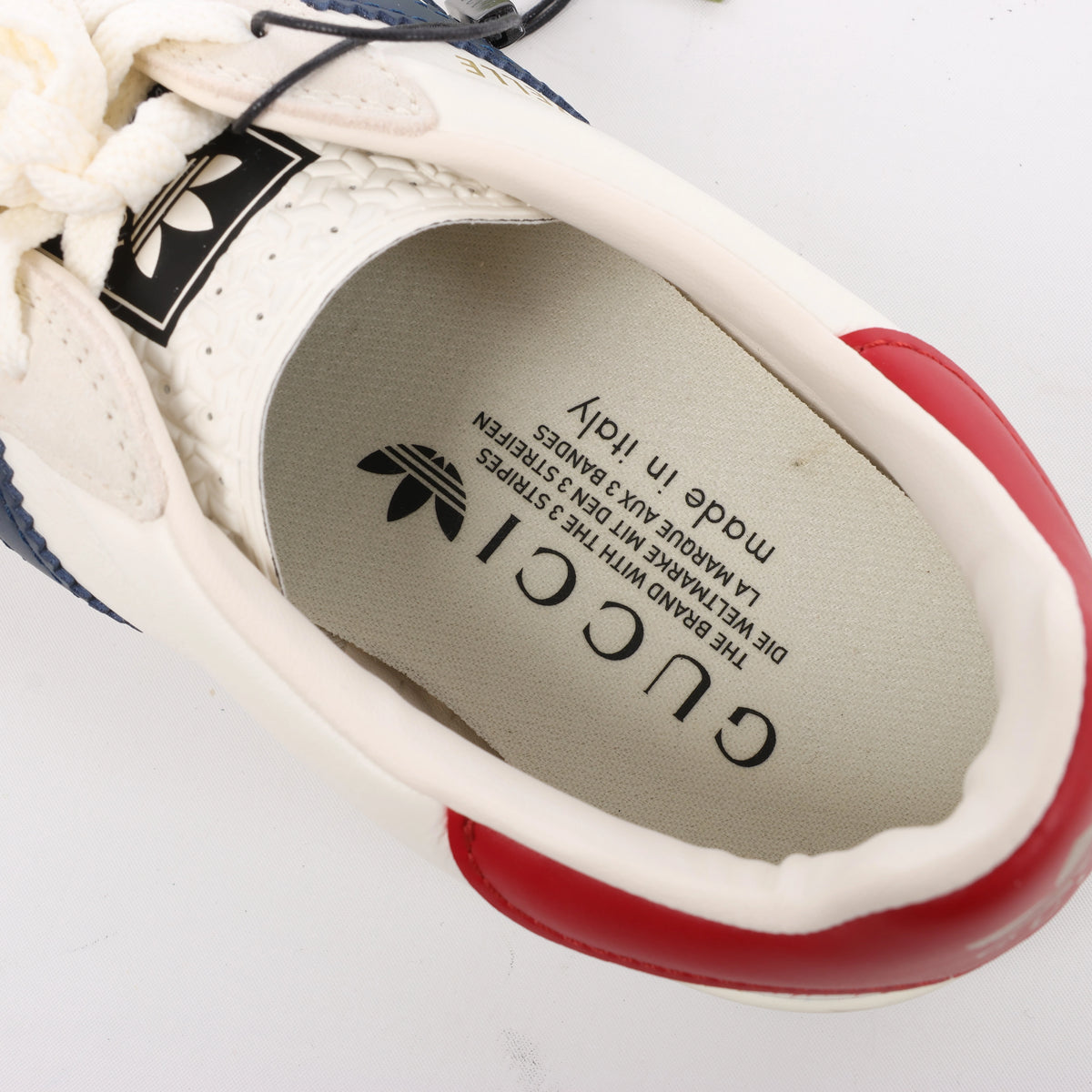 Gucci x Adidas Gazelle Leather Sneakers in White HQ8849, Size EU 40