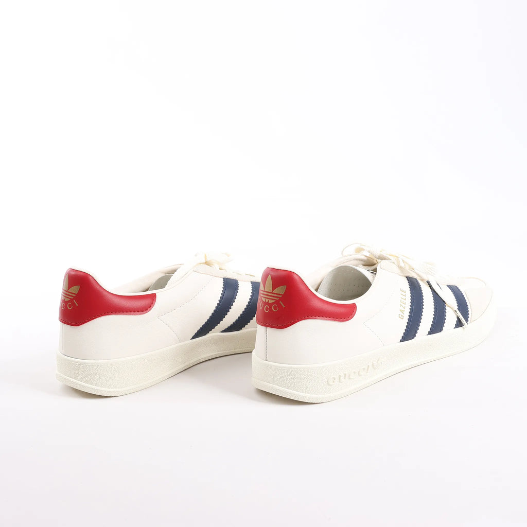 Gucci x Adidas Gazelle Leather Sneakers in White HQ8849, Size 43 EU