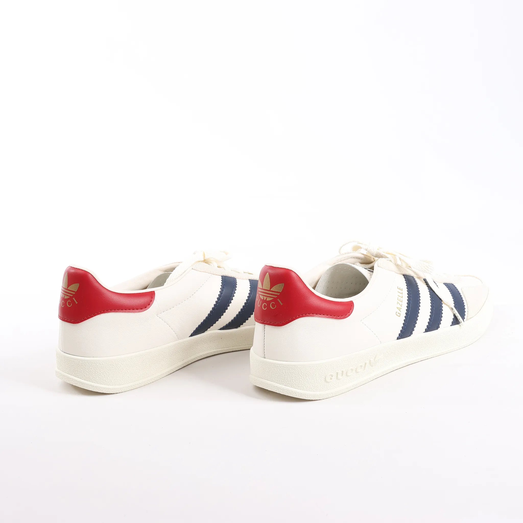Gucci x Adidas Gazelle Leather Sneakers in White HQ8849, Size 43 EU