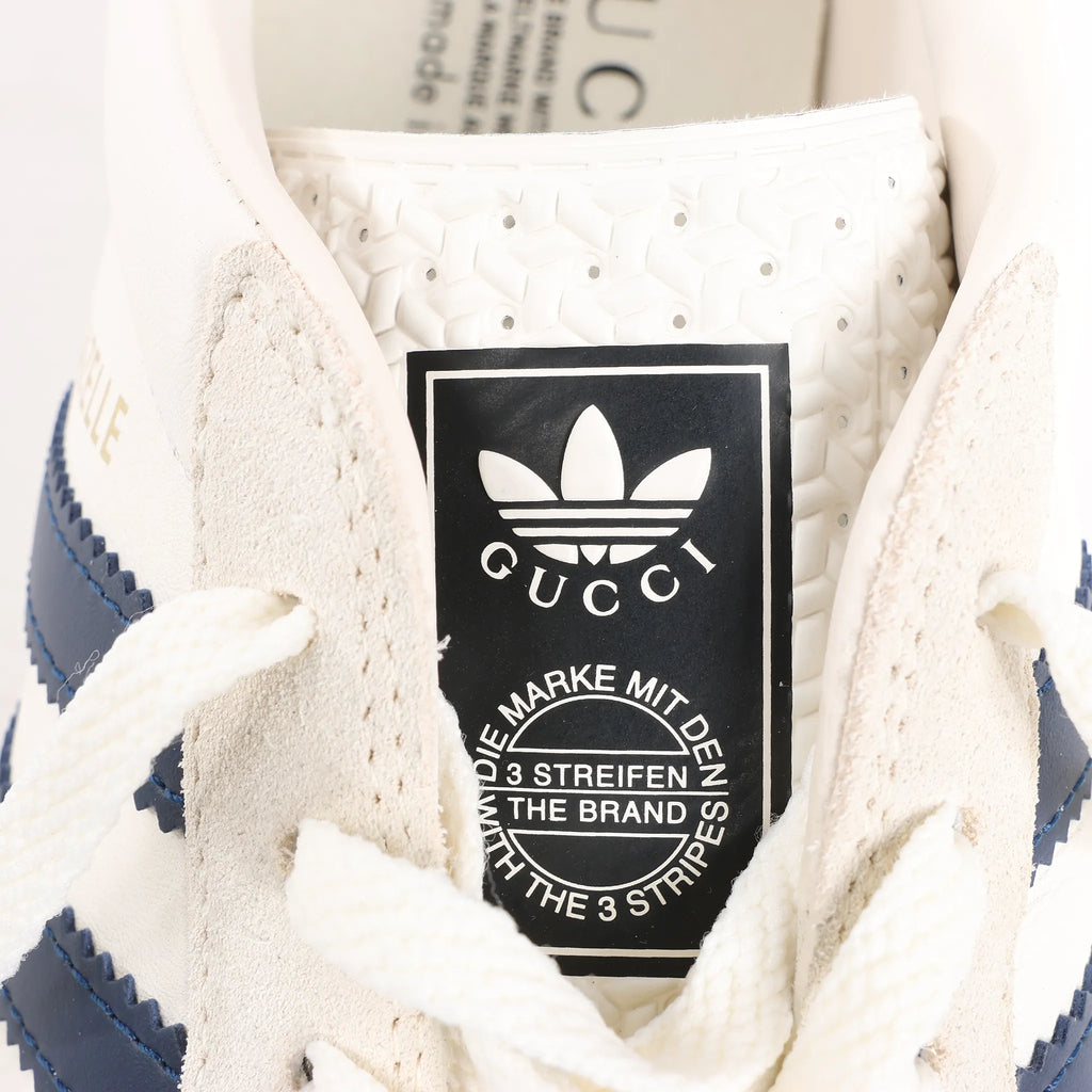 Gucci x Adidas Gazelle Leather Sneakers in White HQ8849, Size 43 EU