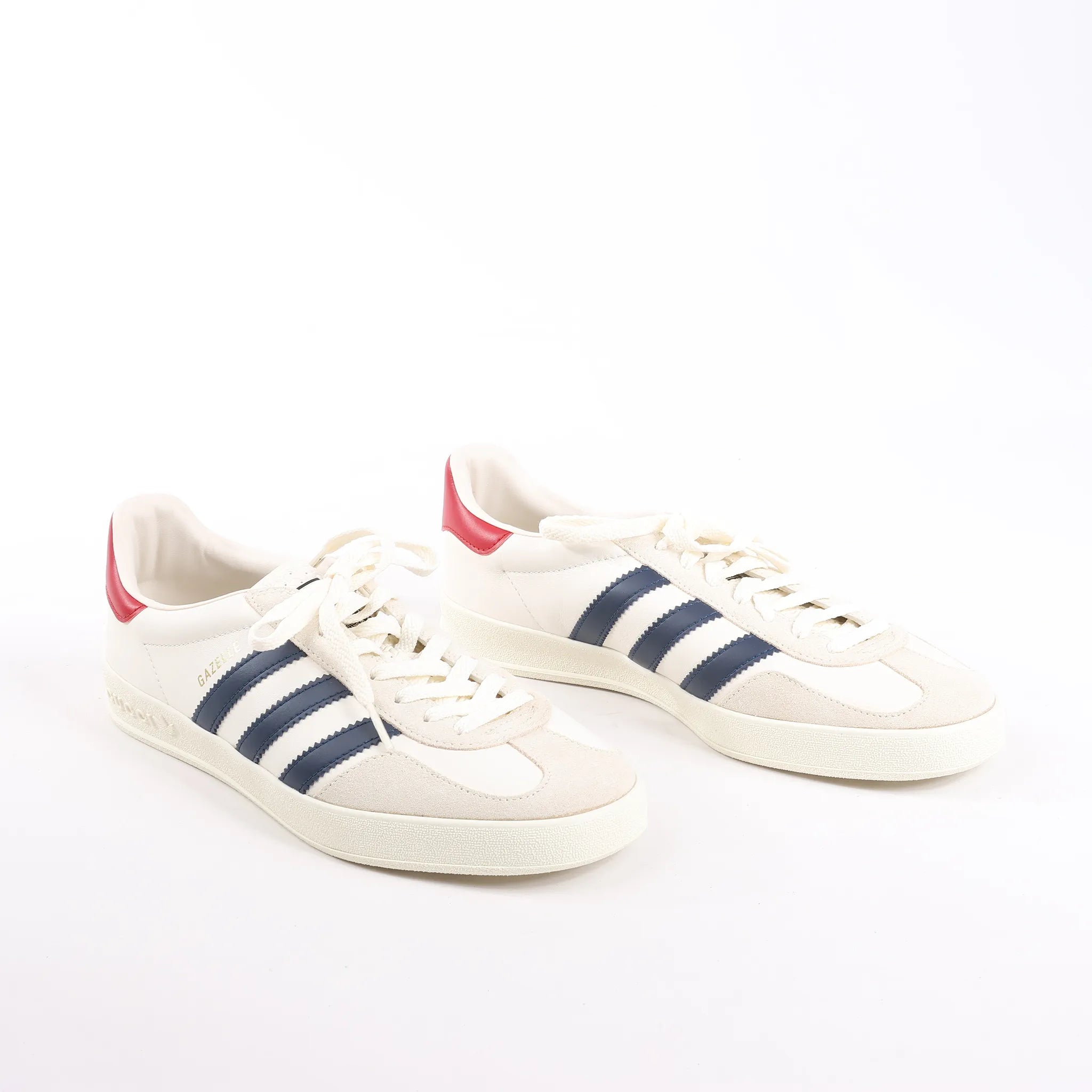 Gucci x Adidas Gazelle Leather Sneakers in White HQ8849, Size 43 EU