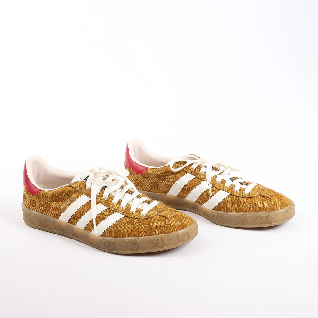 Gucci x Adidas Gazelle GG Canvas Sneakers in Brown HQ8850, Size 43 EU