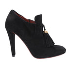 Gucci Black Suede Tasseled Ankle Boots - Size 37.5 EU 298169