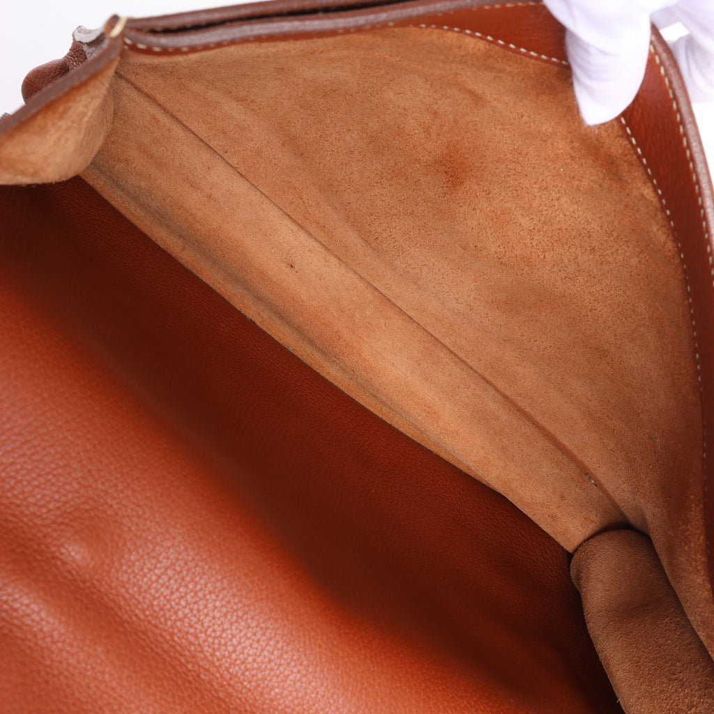 HERMES Sac à Dépêches 38 Briefcase Handbag in Brown