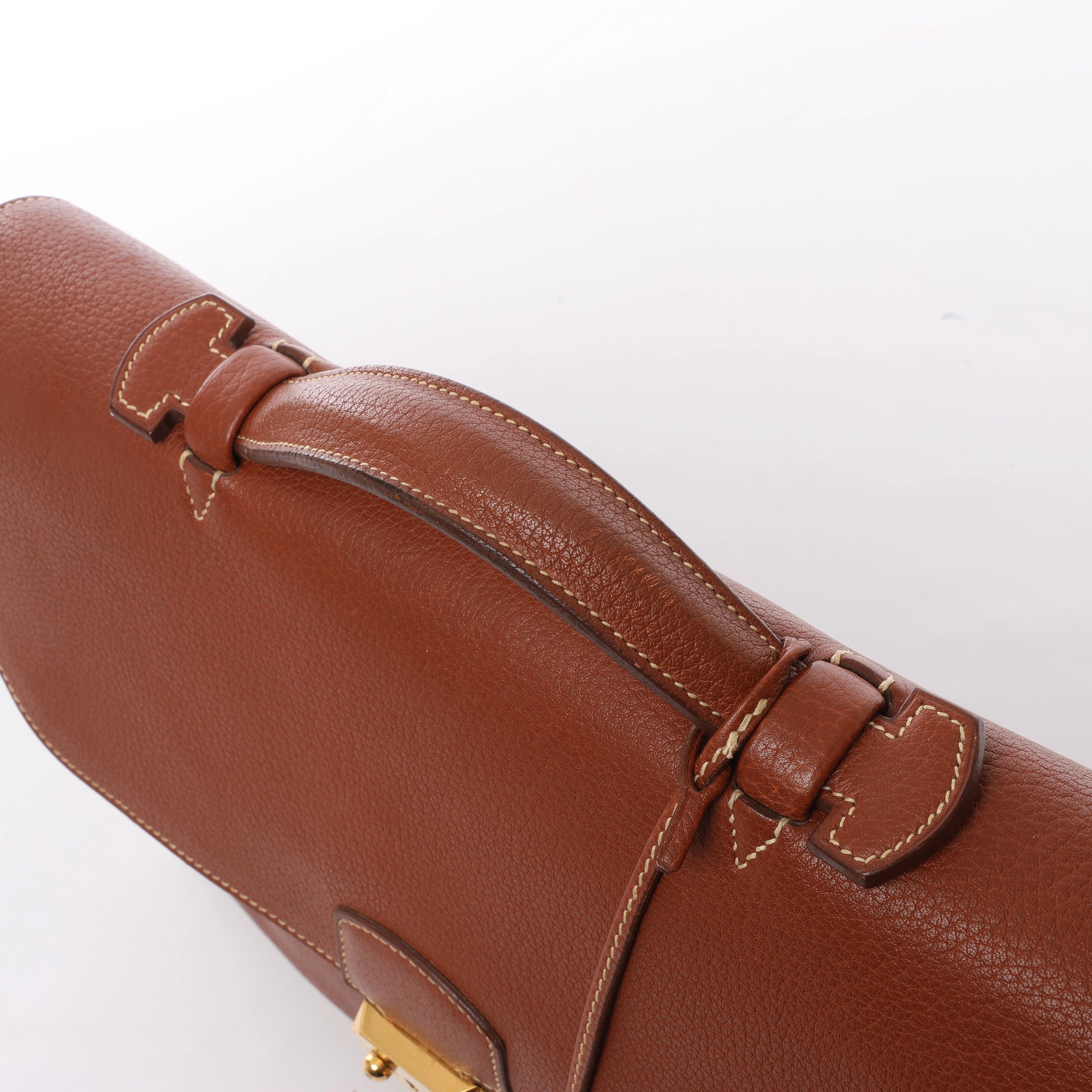 HERMES Sac à Dépêches 38 Briefcase Handbag in Brown