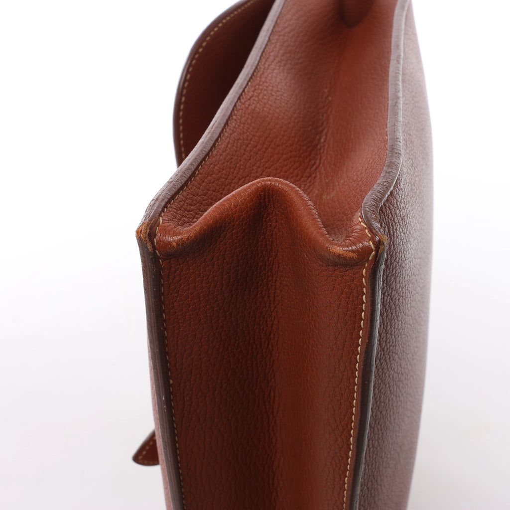 HERMES Sac à Dépêches 38 Briefcase Handbag in Brown