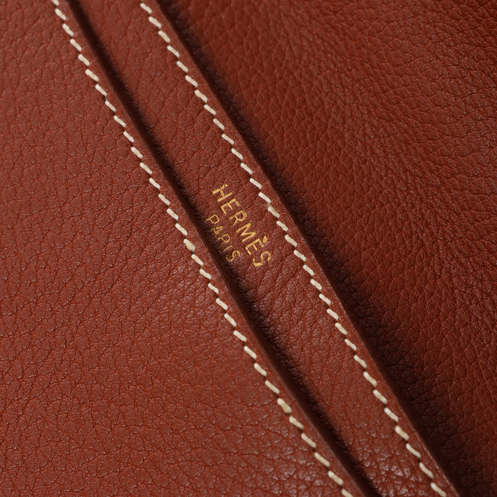 HERMES Sac à Dépêches 38 Briefcase Handbag in Brown