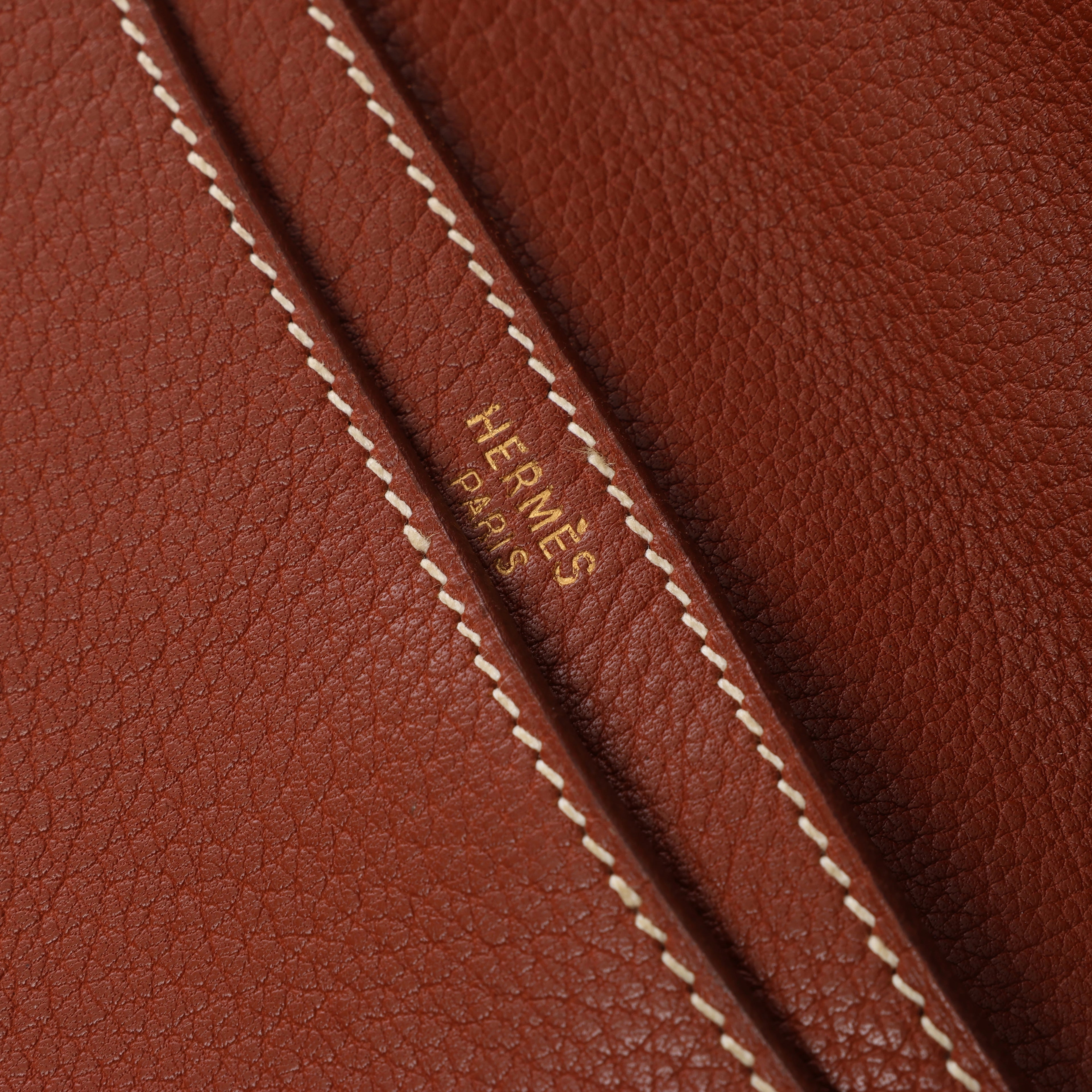 HERMES Sac à Dépêches 38 Briefcase Handbag in Brown