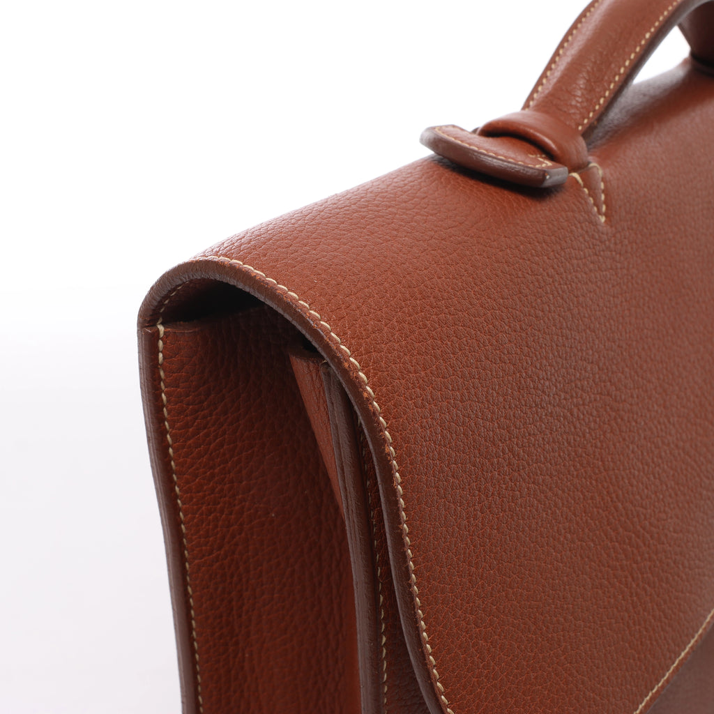HERMES Sac à Dépêches 38 Briefcase Handbag in Brown