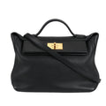 HERMES 24/24 29 Togo Leather Handbag in Black and Gold Metal Fittings D: 2019